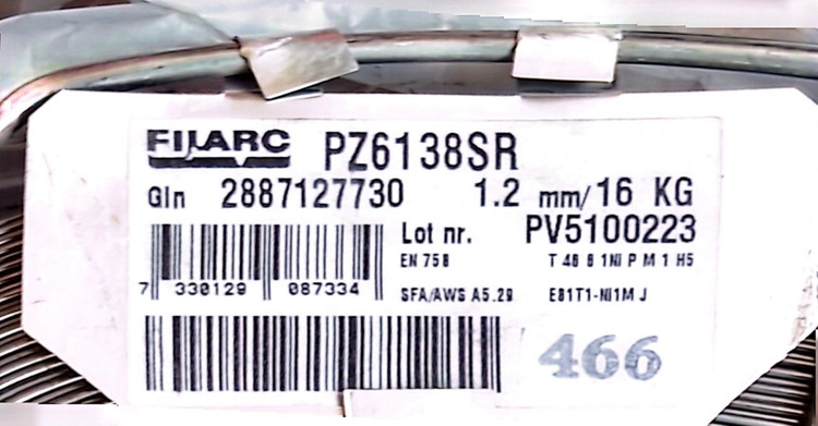 سیم جوش توپودری فیلارک FILARC مدل P76138SR آلیاژ E81T1-NI1M-J سایز 1.2 حلقه 16 کیلوگرمی